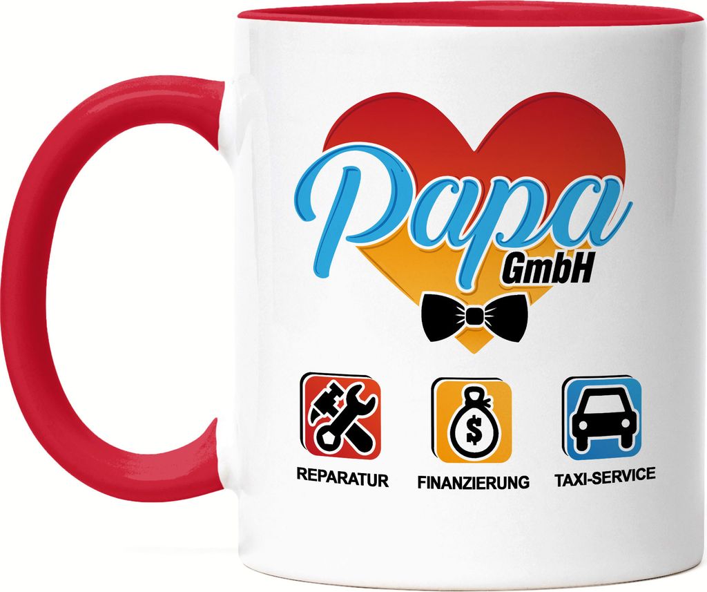 Papa GmbH Tasse Rot Reparatur Finanzierung Taxi-Service Lustiges Vatertagsgeschenk