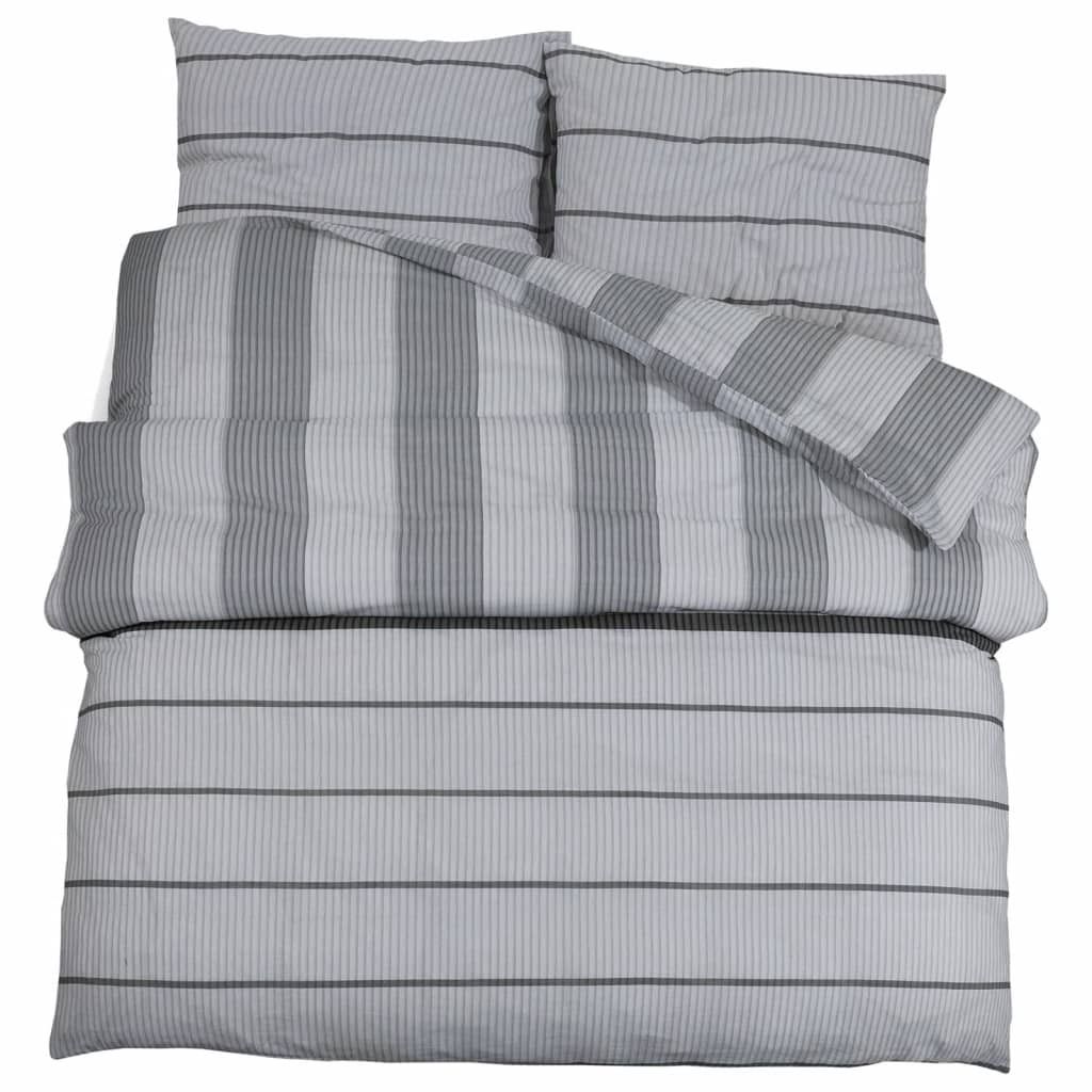 vidaXL Ensemble de literie Gris 220x240 cm coton Image du produit 
