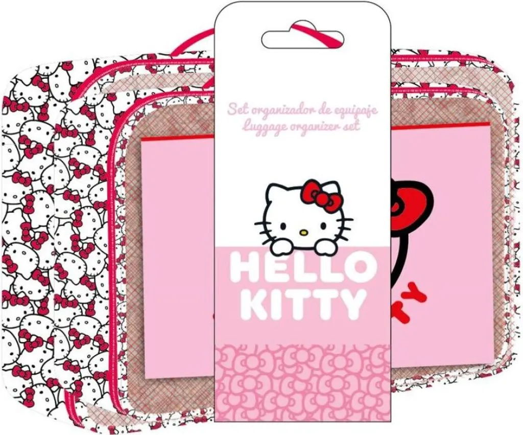 Cerdà Hello Kitty Travel Set | Trio Pochette Cosmetici Impermeabili