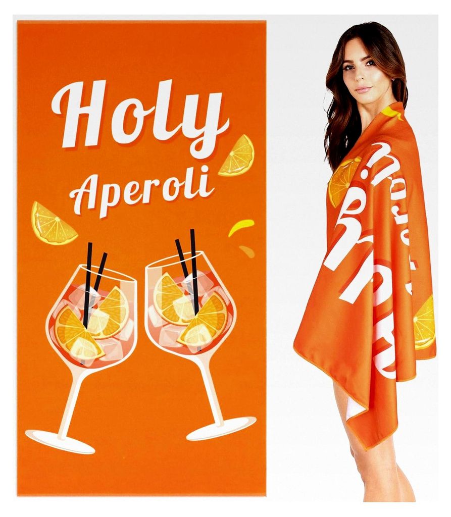 Aperol Strandtuch, Geschenk für Aperol Spritz, leichtes Mikrofaser Strandhandtuch für Männer und Frauen, Geschenkideen für Apero-Fans (70 x 140...