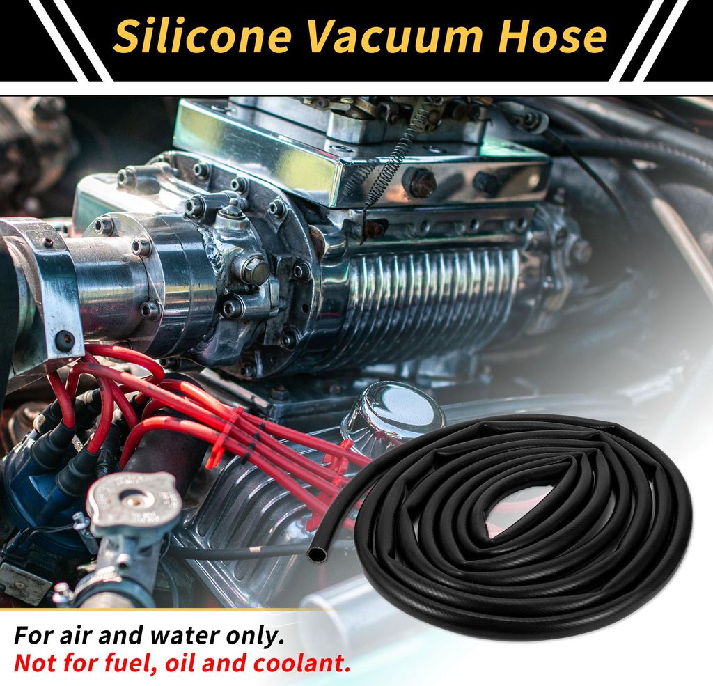 Silikon Vakuum Schlauch für Luft und Wasser 26.25ft 1 " 25mm ID 3mm Dicke Hoch Temperatur Schwarz 1Stk