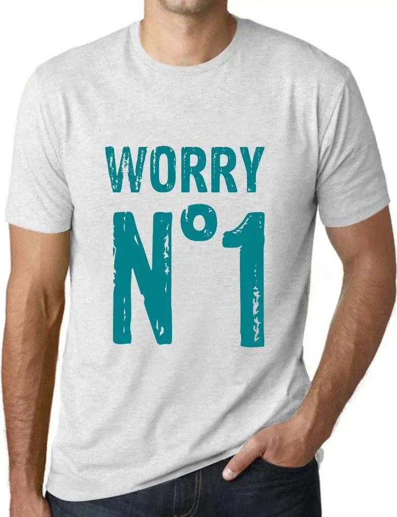 Herren Grafik T-Shirt Besorgnis Nr 1 – Worry No 1 – Öko-Verantwortlich Vintage Jahrgang Kurzarm Lustige Druck Geburtstag Geschenk Mann