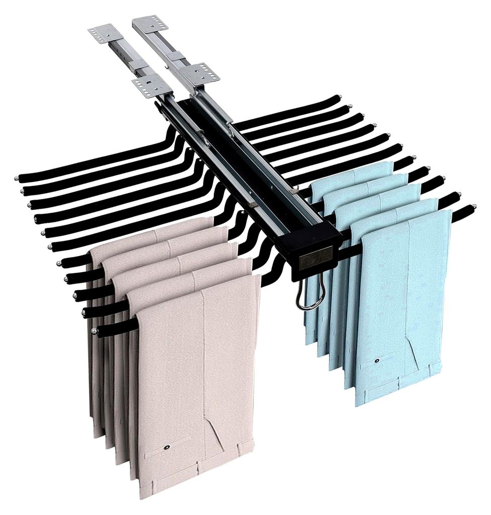 Hosenauszug Ausziehbarer Hosenbügel, Hosenaufhängung mit 22 Arme Multifunktionale Hosenhalter mit Beflockung, Kleiderbügel für Kleiderschränke...