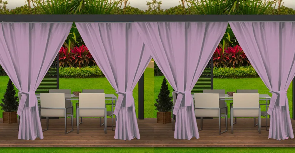 urtane da esterno 155x240cm-2 pezzi | Tenda per esterni/interni per giardino | Curtains Impermeabile e Antivento | Isolamento Termico, Antivento Tende oscuranti, Terrazza (Beige