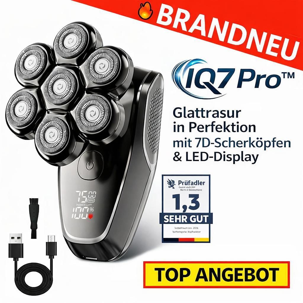 IQ7 Pro™ Kopfrasierer Glatzen Rasierer für Herren mit 7D Produktbild 