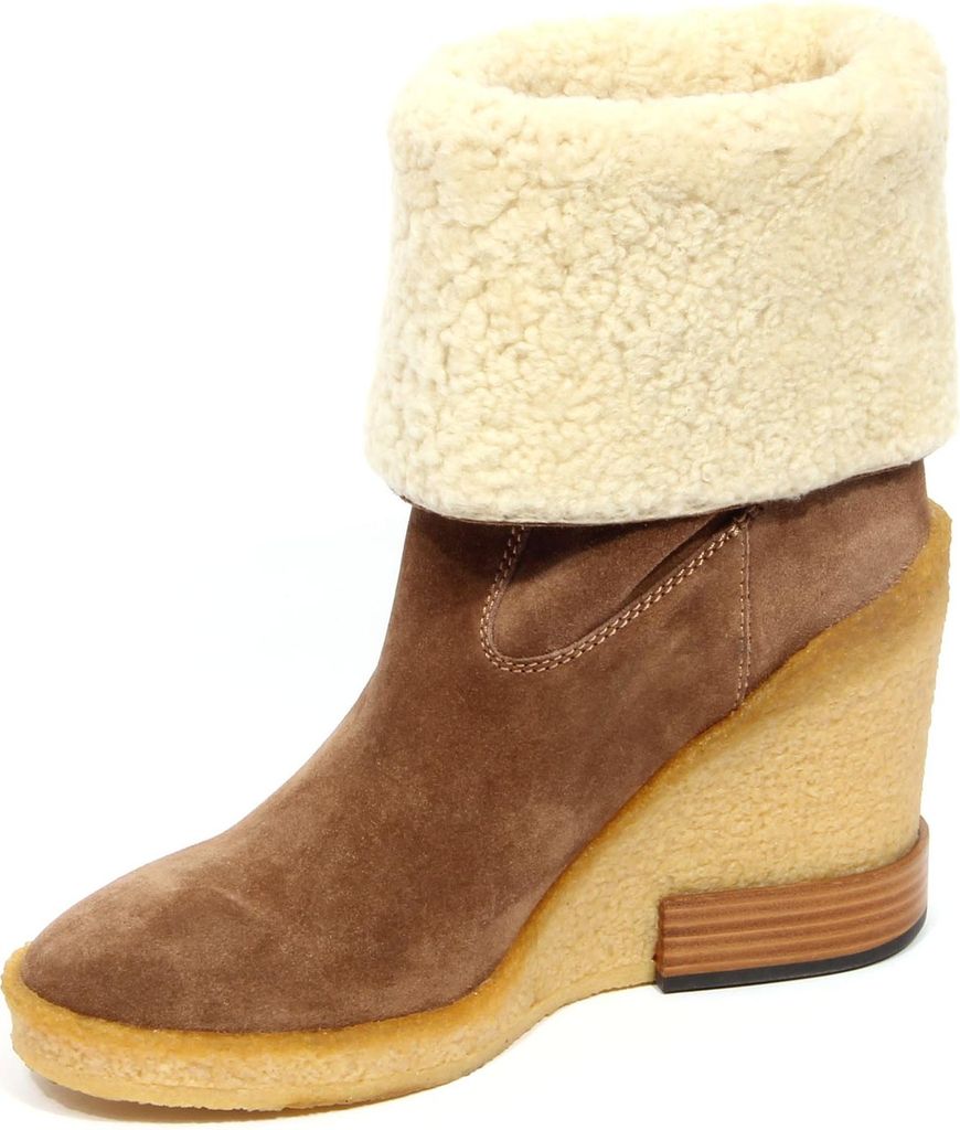 G2112 stivale donna TOD'S light brown suede/shearling boot woman