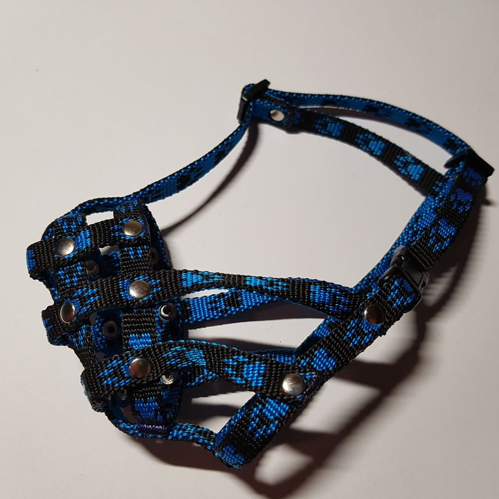 Palkar Nylon-Maulkorb für kurze Nasen für Hunde in der Größe. 1 18 cm x 4 cm schwarz-blau