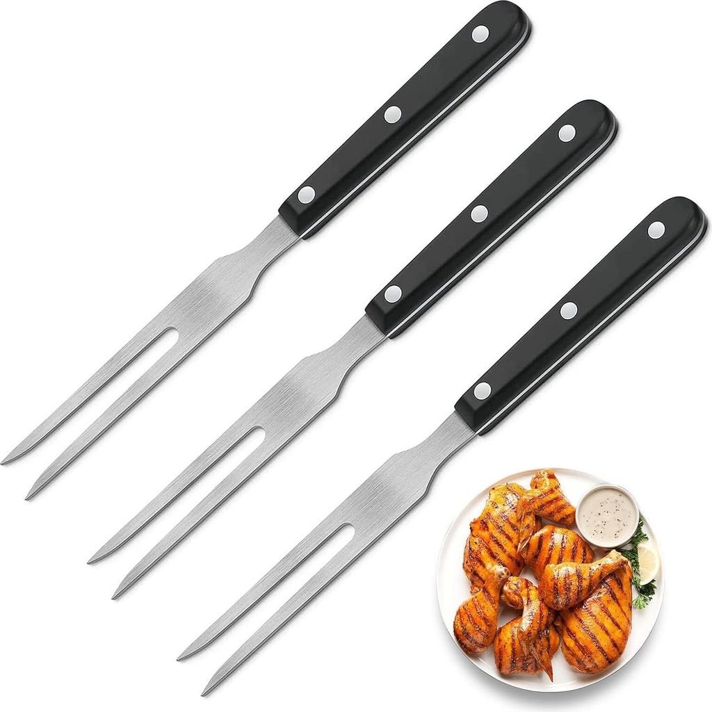 Fleischgabel Edelstahl - Multifunktional - 3 Stück - 26,5 cm