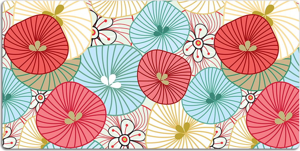 Schreibtischmatte Tischunterlage 90x45 cm Mauspad - Blumenmuster