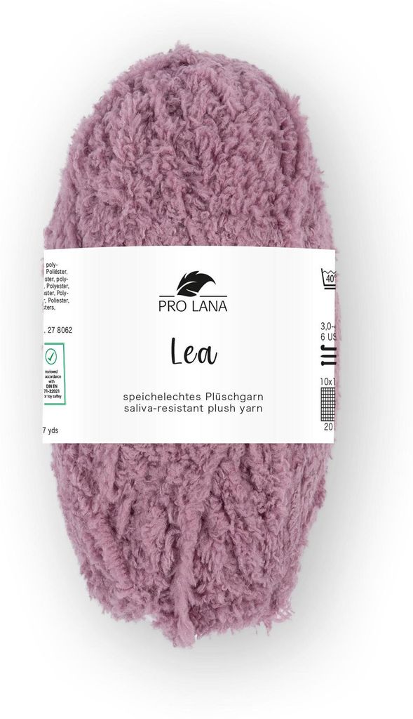 Pro Lana LEA Babyplüsch Garn 25 g Ultraweiches Garn für Baby & Kuschelprojekte 90m Farbe 039 - lavendel