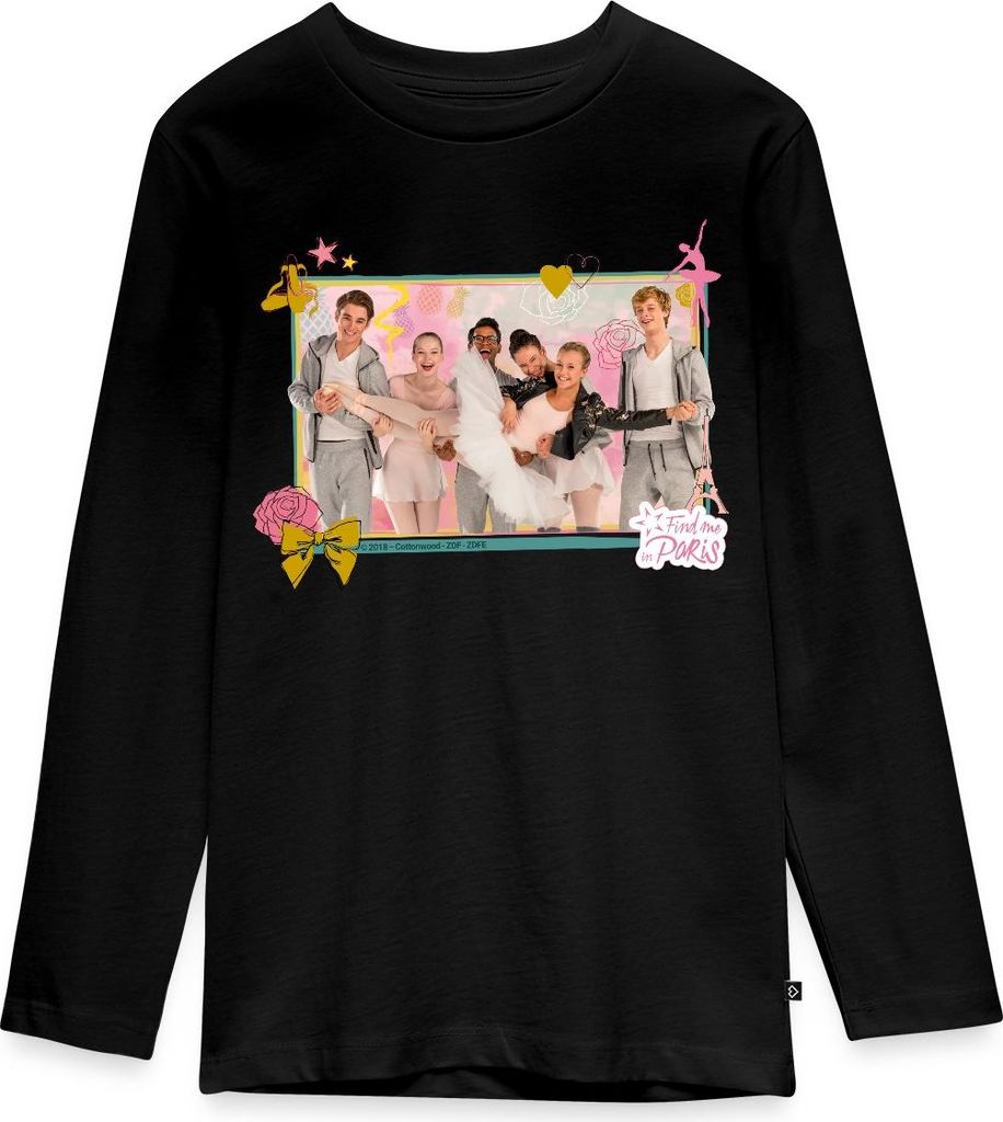 Spreadshirt Find me in Paris Charaktere Teenager Premium Langarmshirt, 158/164 (12 Jahre), Schwarz