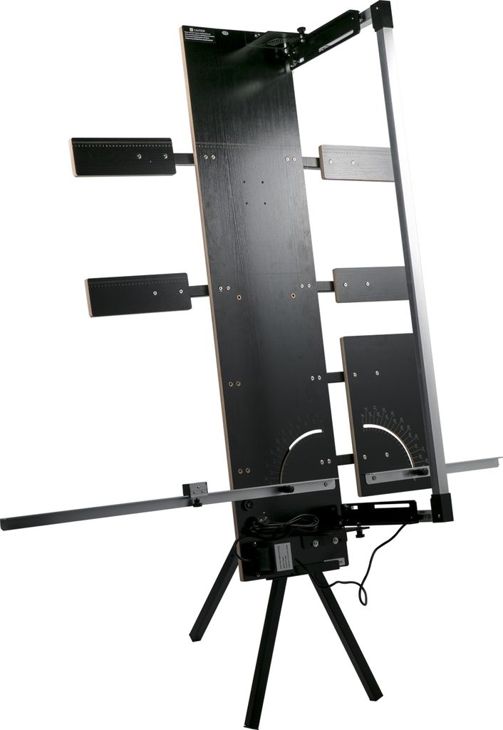A black and silver hot wire foam cutter with a tripod stand, shown against a white background.