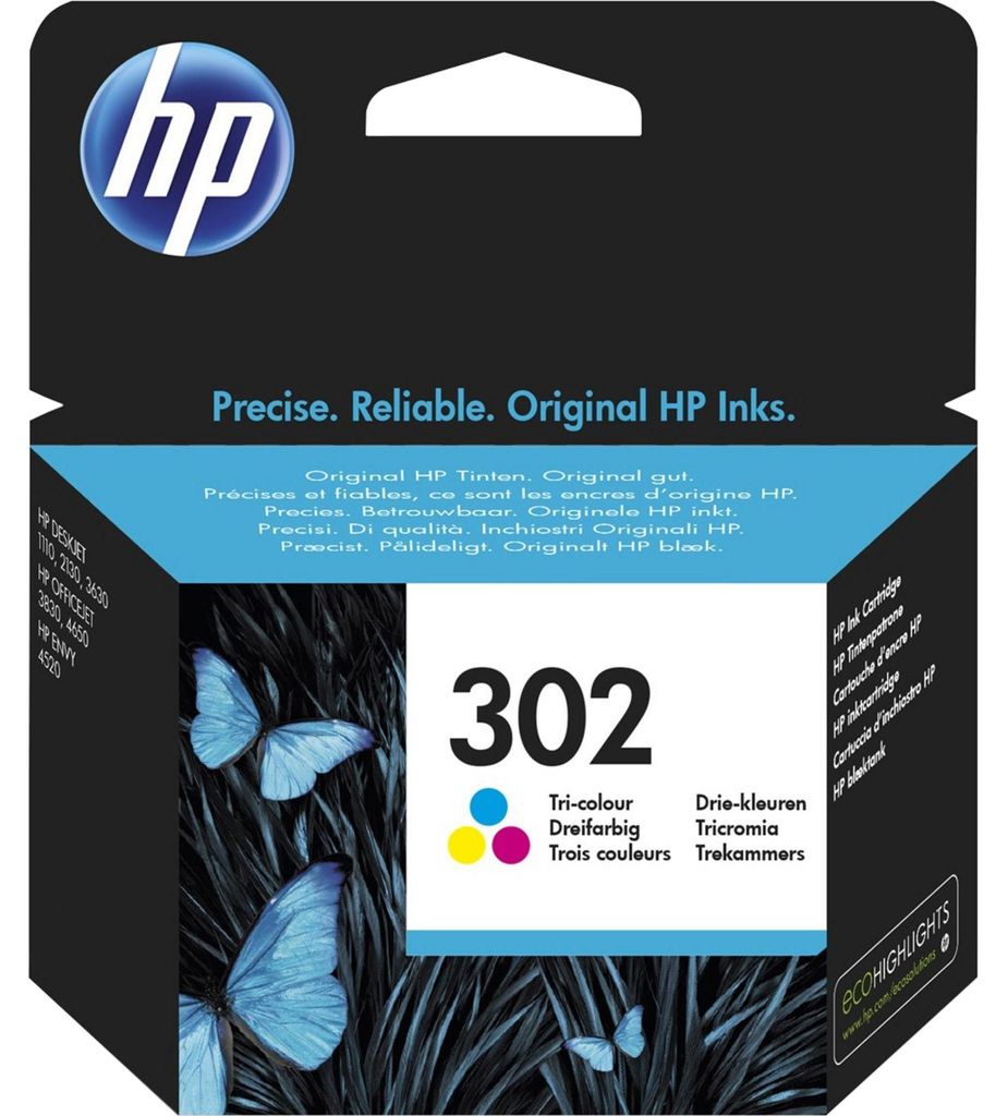 HP 302 Tříbarevná originální inkoustová kazeta, Standardní, Obrázek produktu 