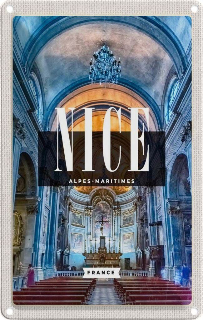 vianmo Blechschild 30x20 cm Nice Alpes Maritimes France Bildmotiv Reisemotiv Abenteuer Reisen Urlaub