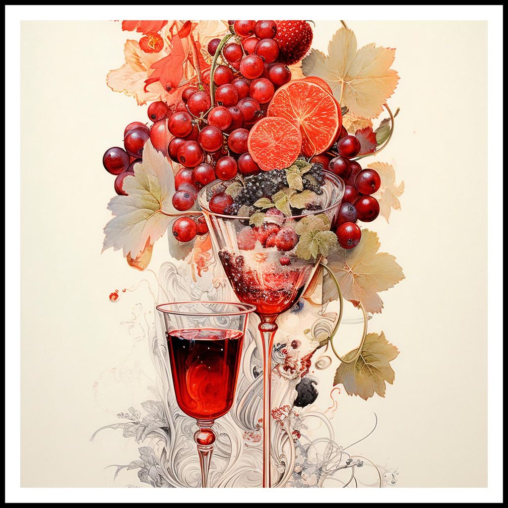 Plakat 90x90cm Blutiger Fruchtcocktail