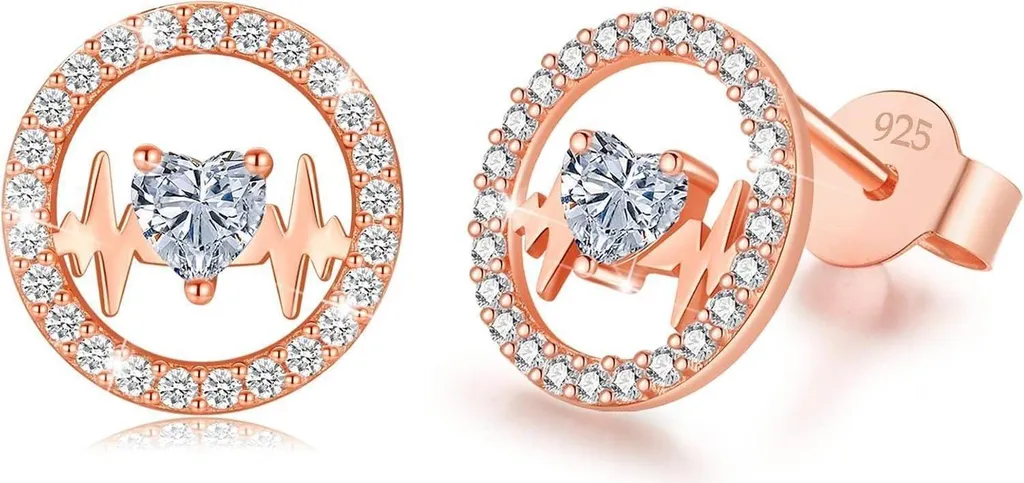 Boucles d'oreilles battement de cœur idée cadeau femme argent hypoallergène
