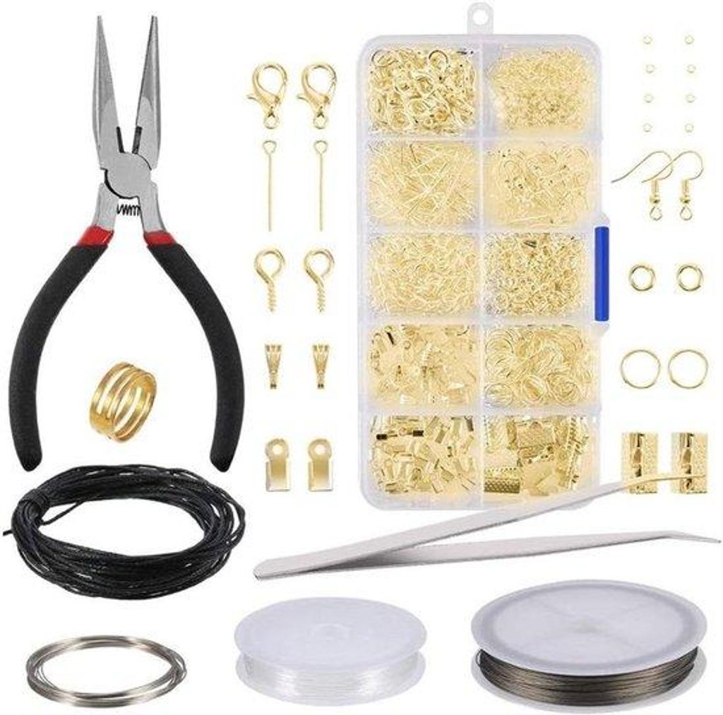 Sieraden reparatiekit - Goldfunde-Set mit Zange und Pinzet für Selbstfertig-Schmuckreparatur - 912 Teile - Handwerkerwerkzeug