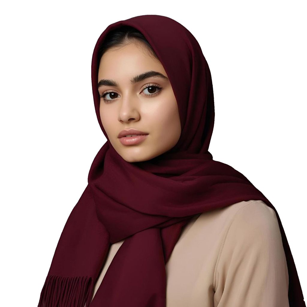 Oversize Damen Winterschal – 100% Viskose, Weinrot, 200cm x Produktbild 