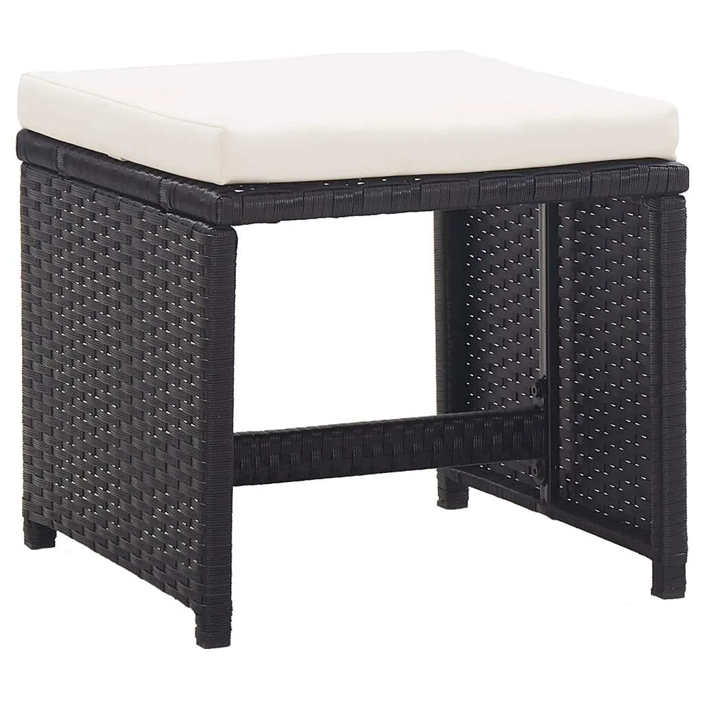 Set 2 Sgabelli Alto Giardino vidaXL Nero - Design Rattan e Comfort