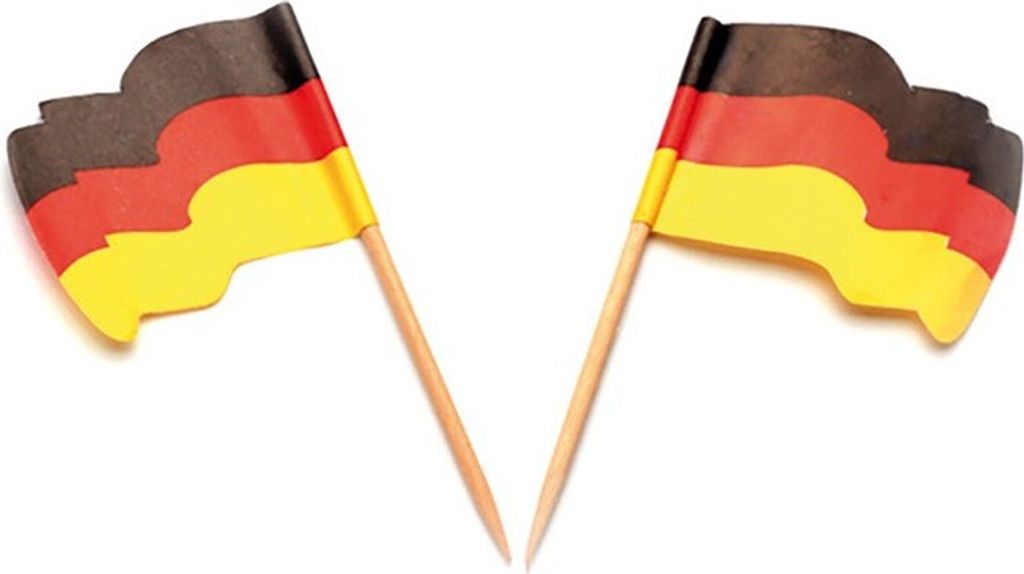 Fahnenpicker Deutschland wehend aus Holz, 8 cm, 144 Stück