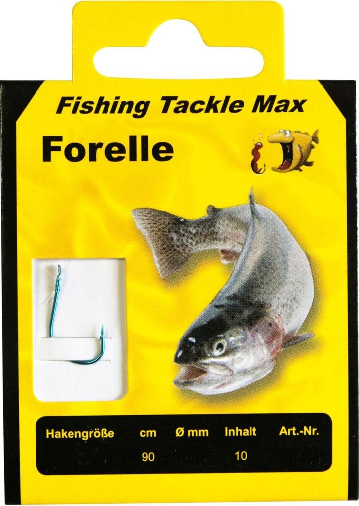 FTM Haken gebunden Forelle 90cm - 10 Forellenhaken, Hakengröße/Schnurdurchmesser:Gr. 10 / 0.18mm