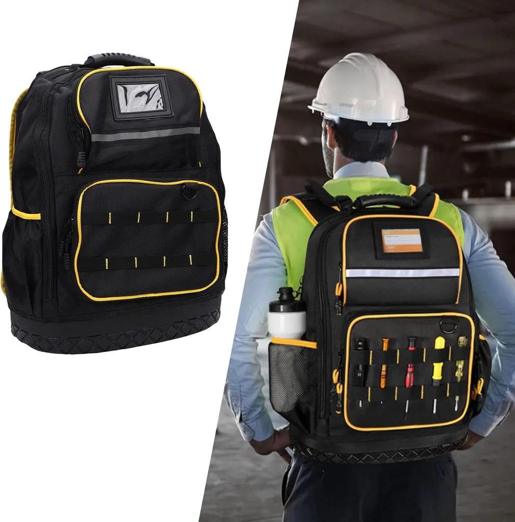 Sac à outils compartimenté en tissu Oxford avec base renforcée stable - 12
