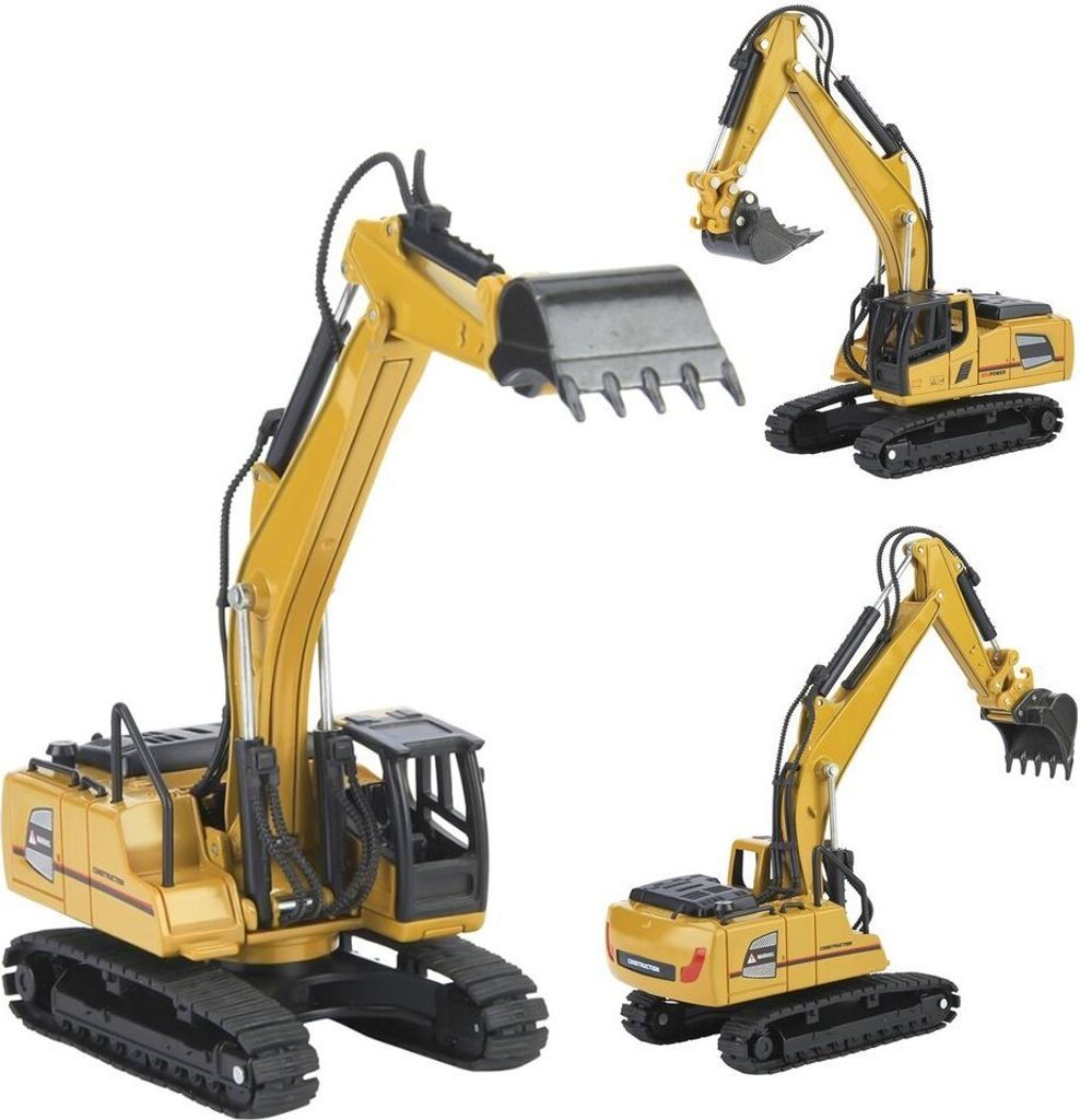 Huina 1810 Bagger Metall Modell Spielzeug 1:60 Sammlermodell für ein Geschenk