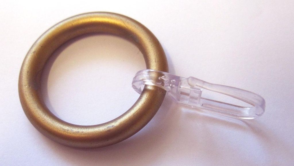4 Stück Kunststoffringe mit Faltenhaken Gold matt Stil Ø 12-20 mm