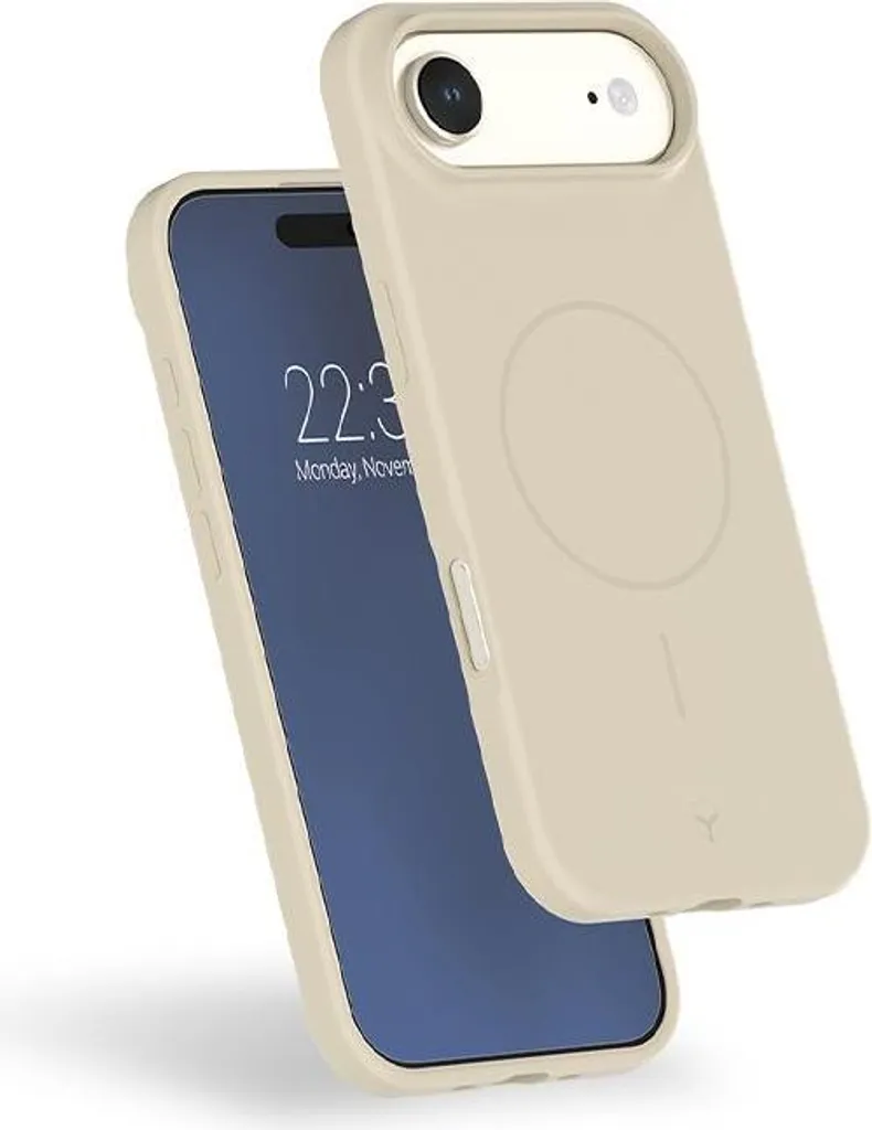 Coque Silicone Magsafe pour iPhone 17 Air Beige avec Bords Renforcés