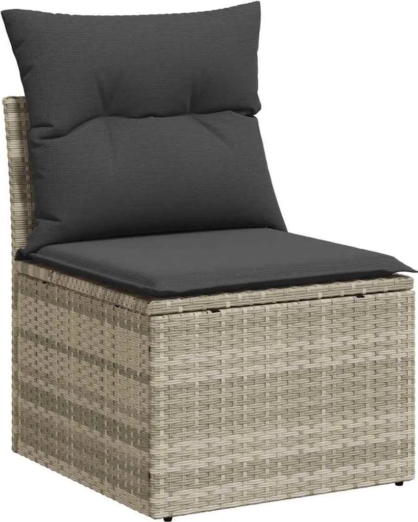 vidaXL Poltrona Giardino Rattan Grigio Chiaro con Cuscino | Offerta Estiva