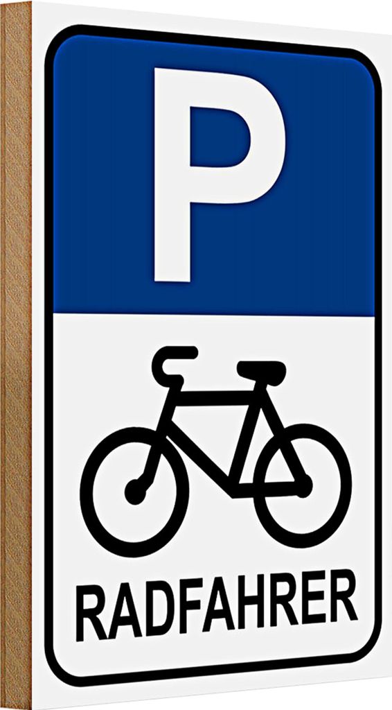 Holzschild Parken 20x30cm Parkplatz Radfahrer