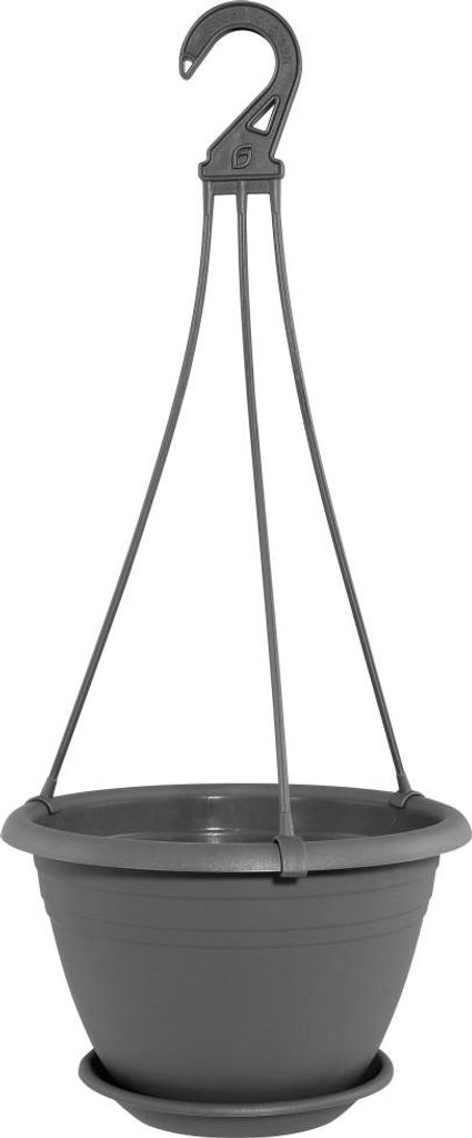 Geli Hängeampel Galicia Ø 25 cm anthrazit mit Untersetzer