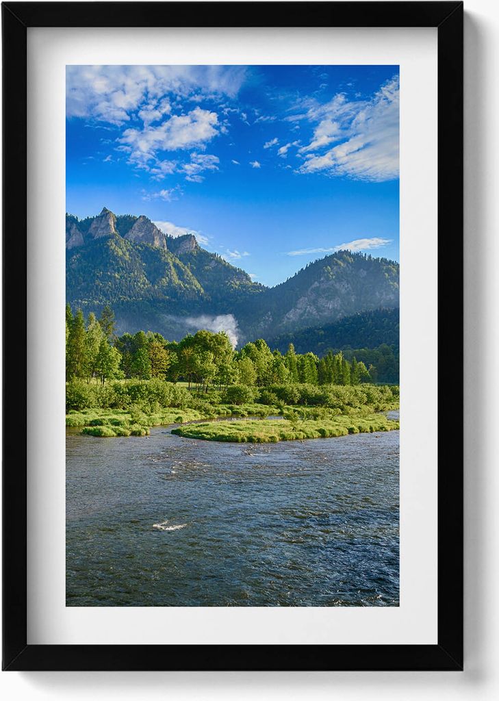 Dunajec-Kurve im Pieniny-Gebirge– Wandbild mit Rahmen – Gerahmtes Bild – Wanddekoration – 40x60 cm – Schwarz