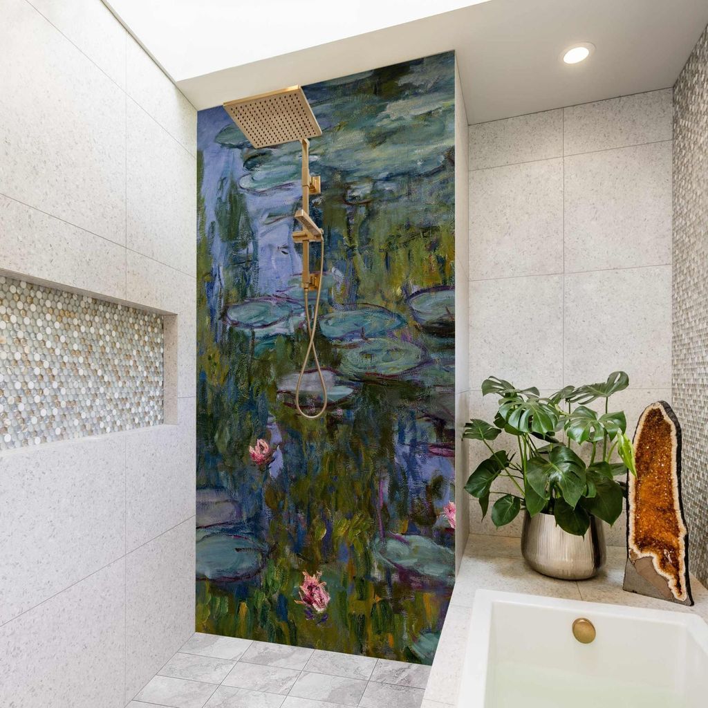 Duschrückwand originell selbstklebend - 0.61 mm Wandpaneel wasserfest Design violett Badrückwand fugenlos