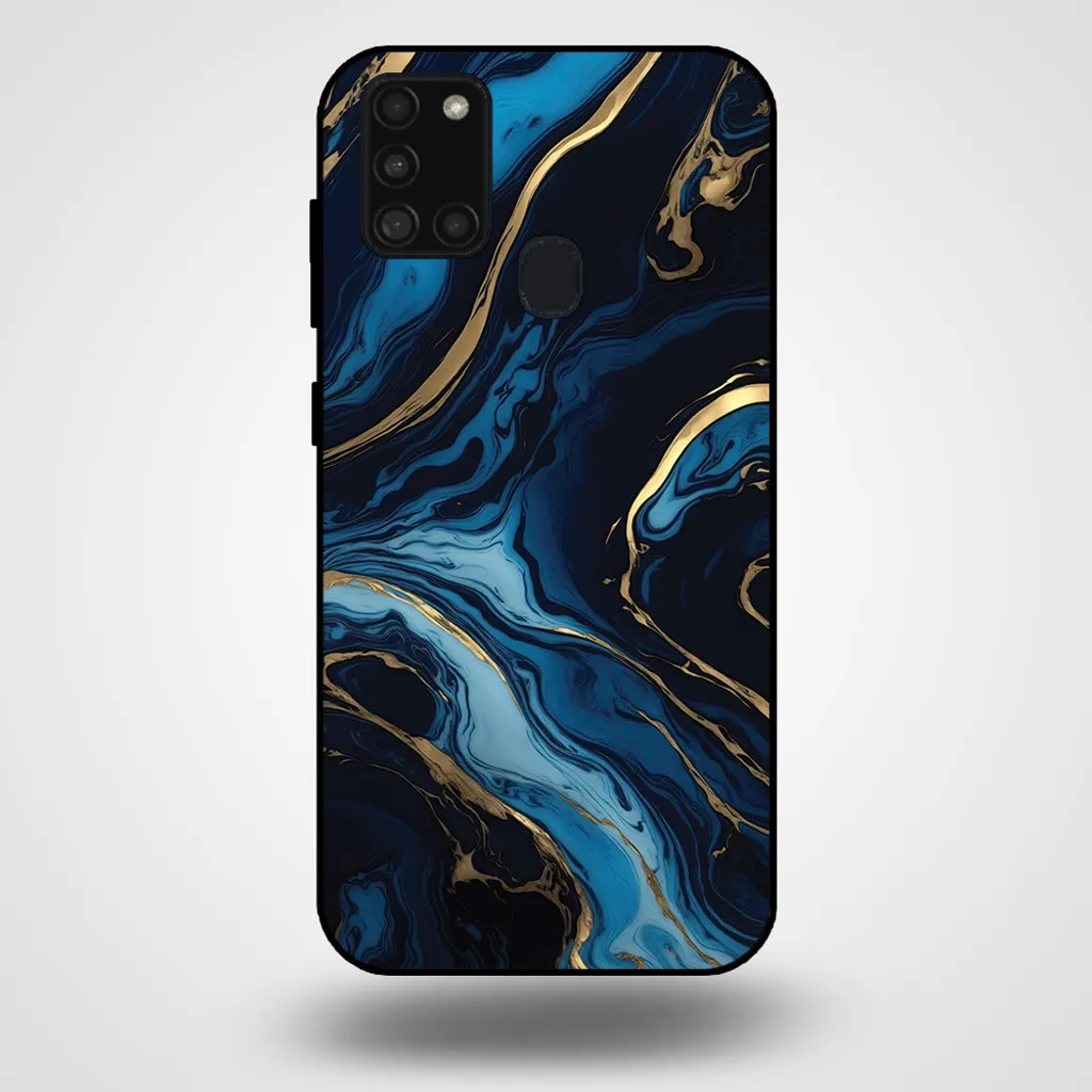 Cover Samsung A21s Marmo Blu e Oro Smartphonica - Protezione Top