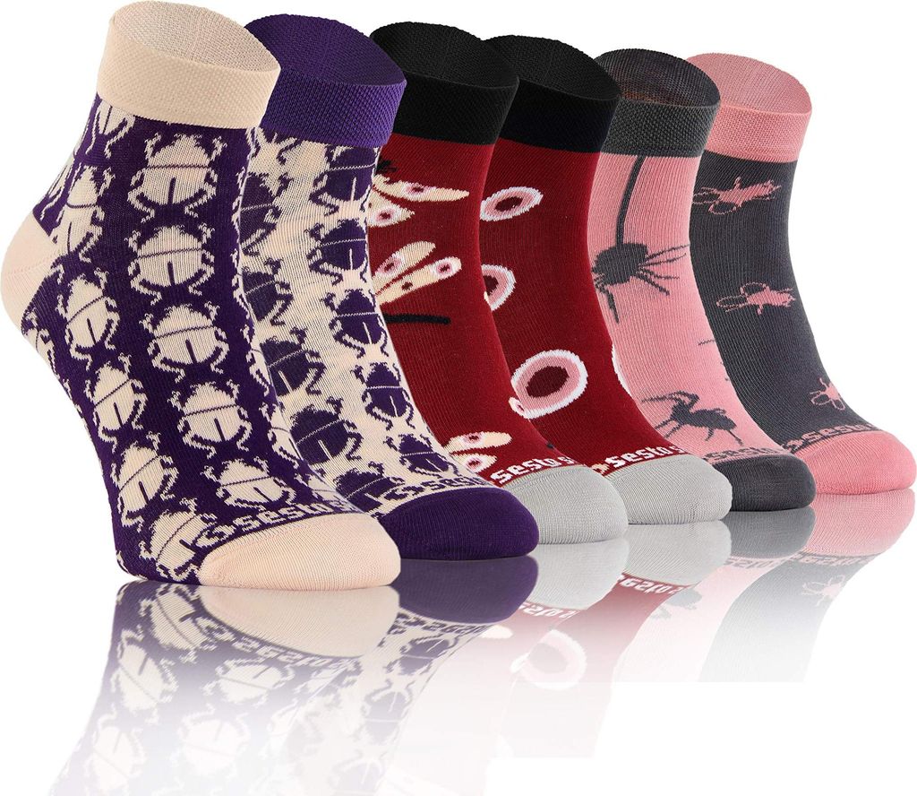 Sesto Senso Happy Socken Uni – Bunte Kurze Baumwollsocken Produktbild 