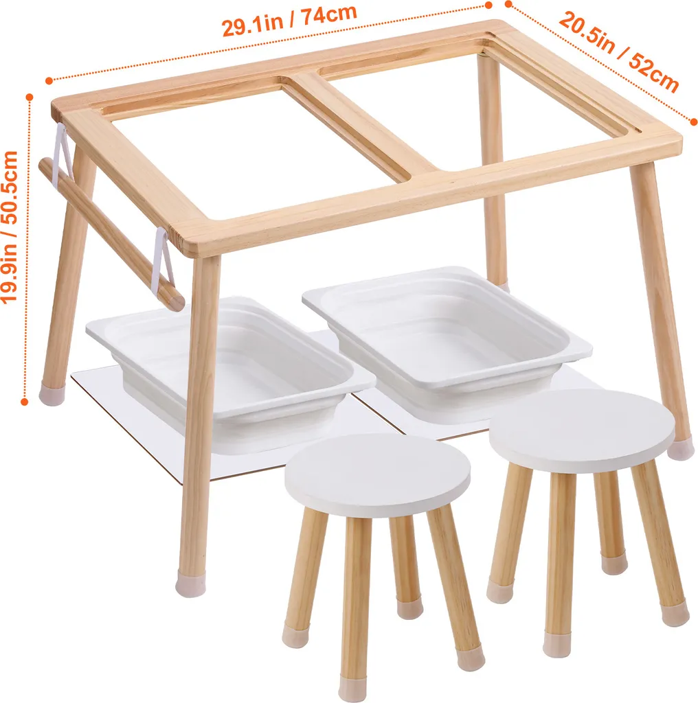 Set de table sensoriel VEVOR avec 2 tabourets et bacs de rangement - 8
