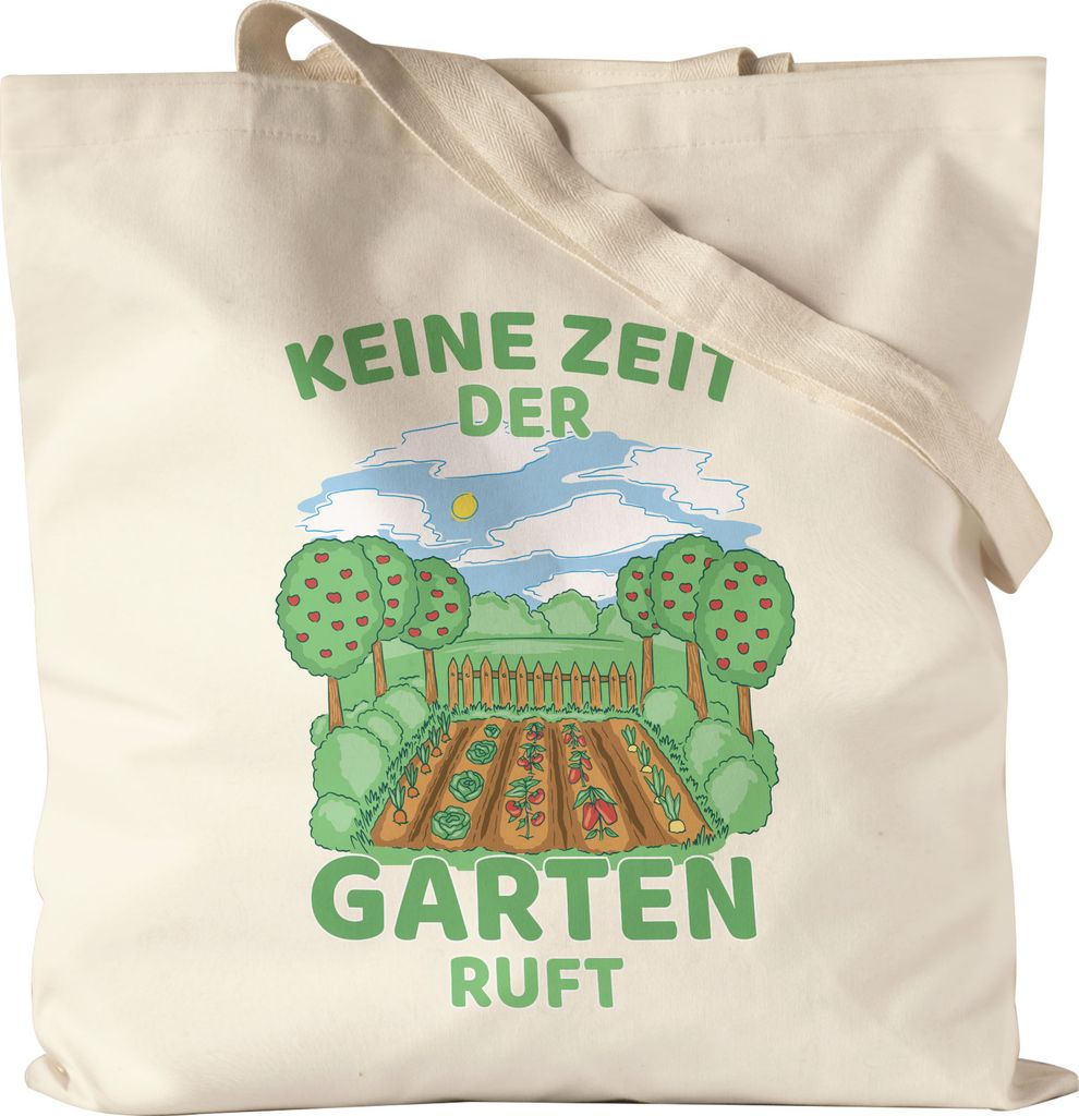 Keine Zeit Der Garten Ruft Jutebeutel Stoffbeutel Canvas Hobby-Gärtner Pflanzen Garten Blumen Geschenkidee