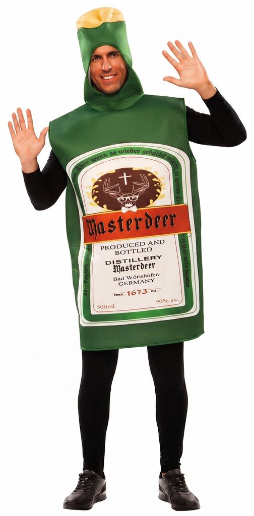 Kräuterlikör Kostüm Masterdeer Grüne Flasche für Herren Produktbild  KI-generiertes Bild
