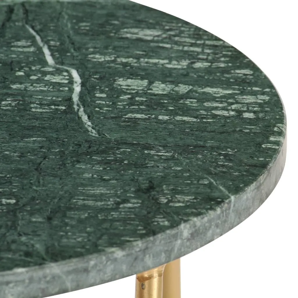 Bout de Canapé Vert en Pierre 40x40 cm Table Basse Marbre Moderne