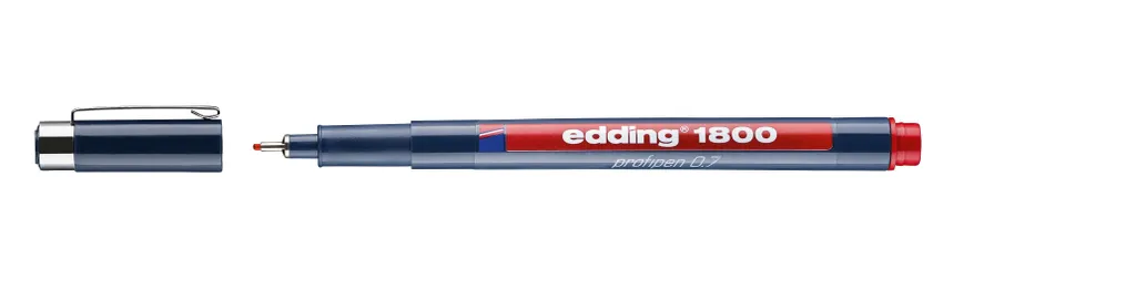 Stylo rouge edding 1800 à pointe 0,7 mm avec encre pigmentée étanche