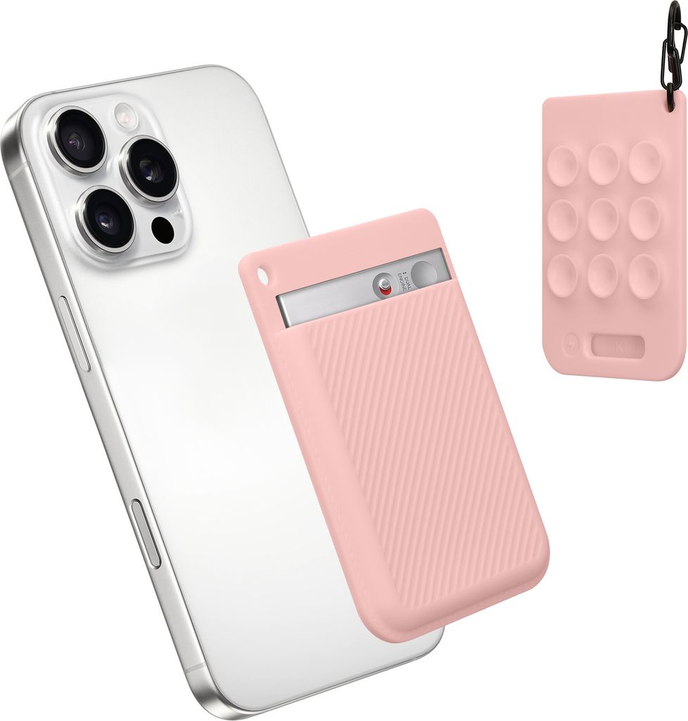 kwmobile Sprachrekorder Schutzhülle kompatibel mit PLAUD Note AI Voice Recoder Hülle - Case für Diktiergerät mit Smartphone Befestigung - Altrosa