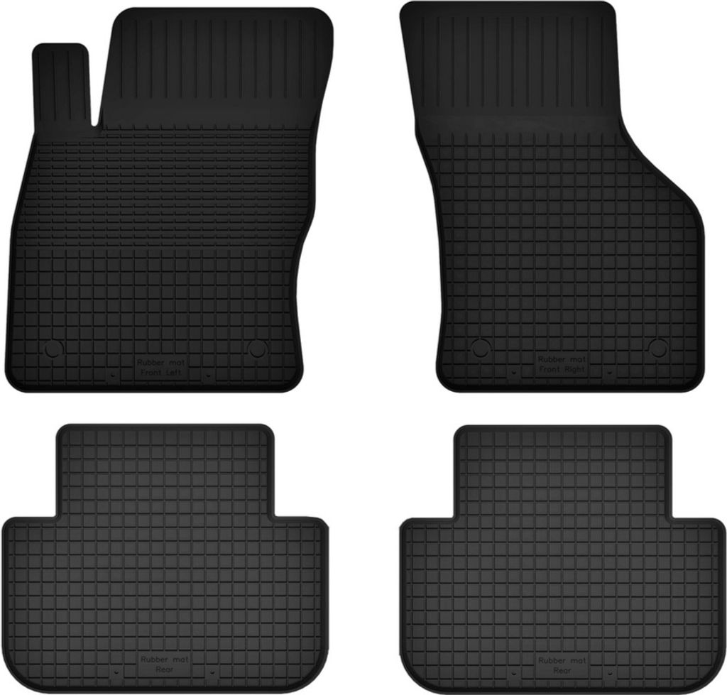 Gummifußmatten 4er Set, universell für: Volkswagen Passat B8 Limousine, Kombi, Variant, Alltrack (2015-)
