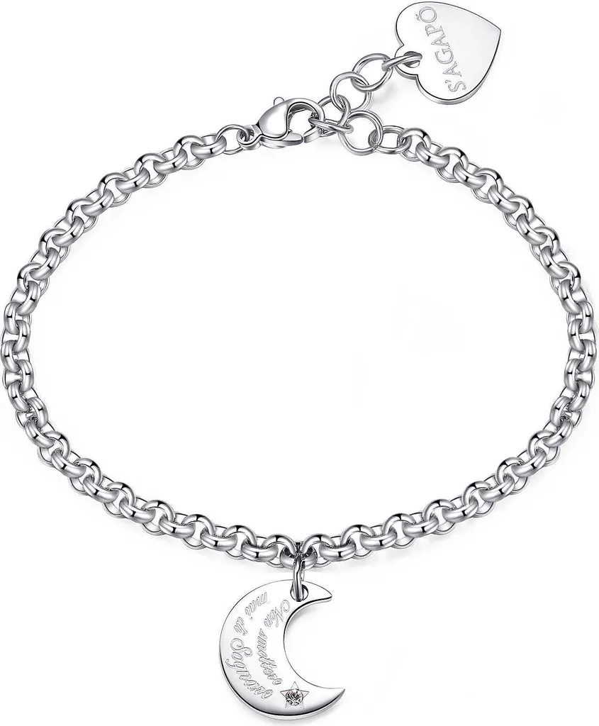 Gourmette lune en acier inoxydable pour femme - Bracelet chic Be My Always