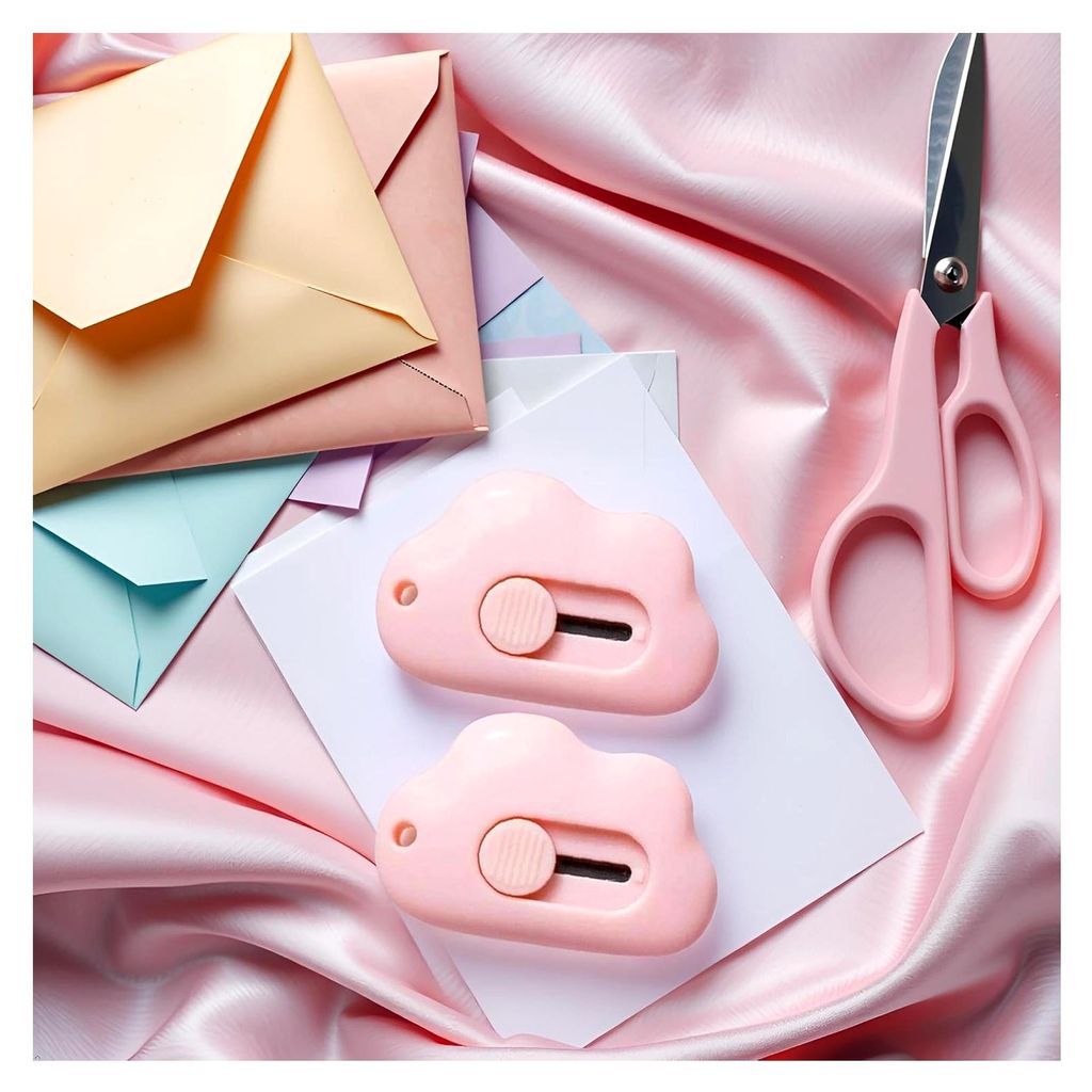 2 Stück Mini Art Cutter in Wolkenform – Tragbare einziehbare Messer für Papier und Plastikbeutel