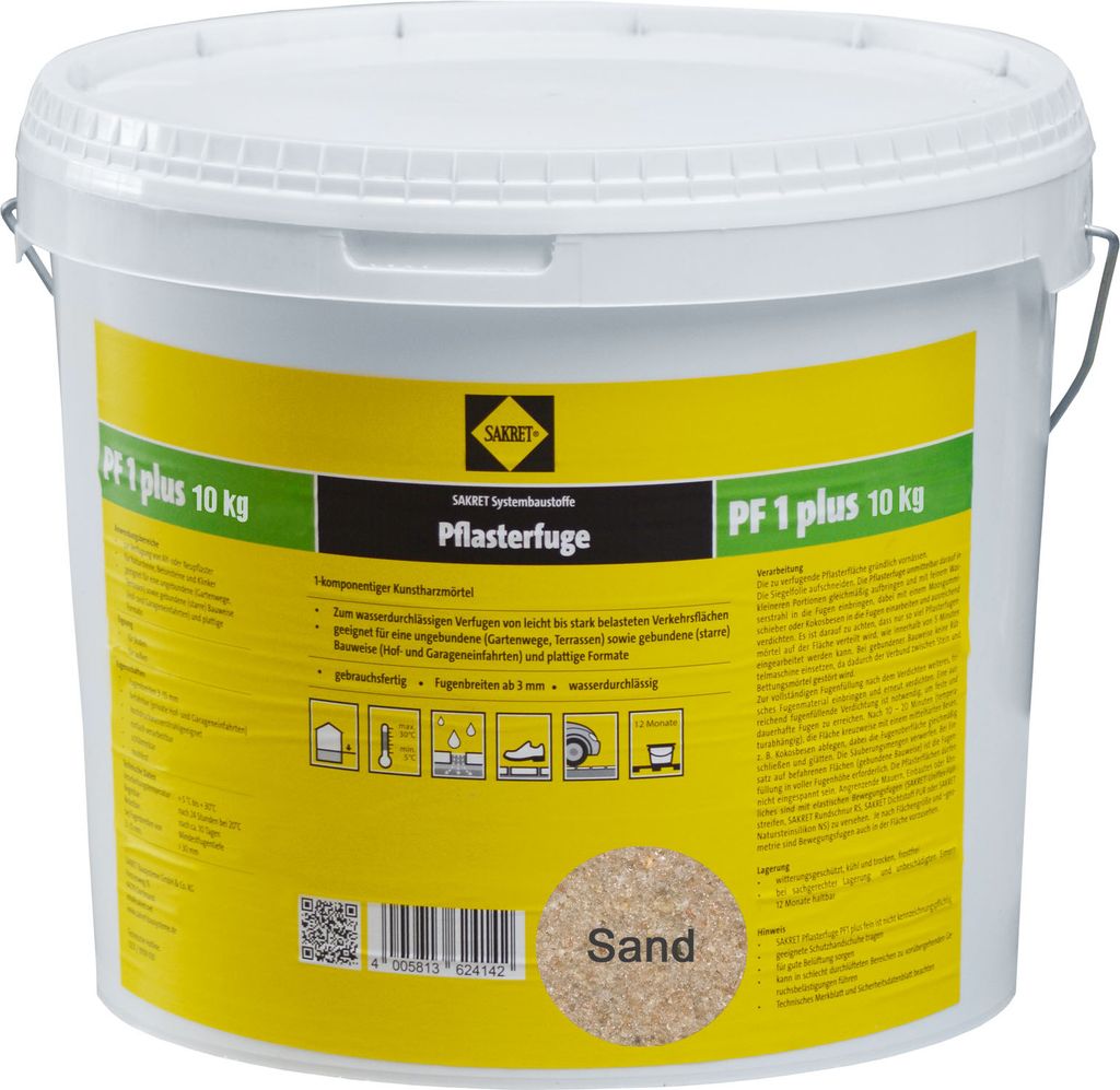 SAKRET Pflasterfugenmörtel PF1 plus sand 10 kg Produktbild 