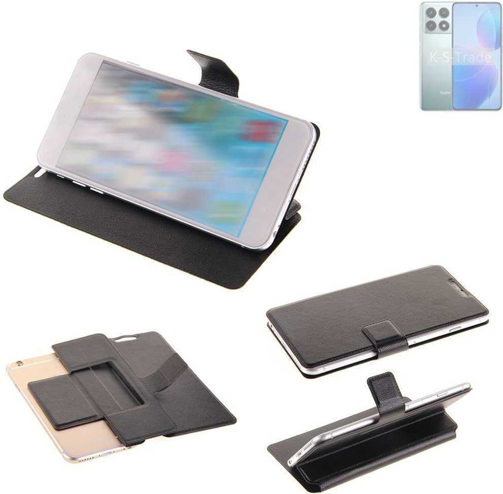 K-S-Trade Schutzhülle kompatibel mit Xiaomi Redmi K70 Schutzhülle Flip Cover Klapphülle Wallet Case Slim Handyhülle bookstyle schwarz