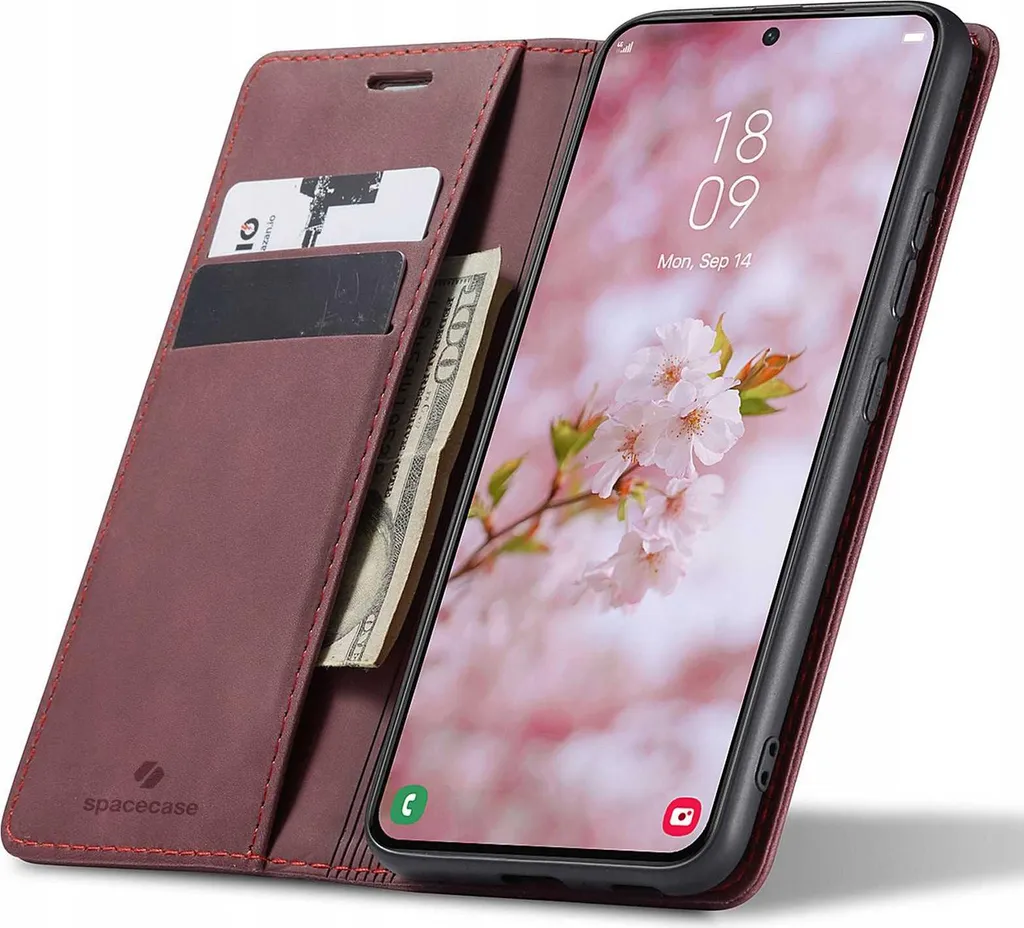 Custodia Portafoglio In Pelle PU Con Effetto Scamosciato Per IIIF150 B2 Ultra – Flip Cover Magnetica Con Slot Carte E Supporto (Rosso)