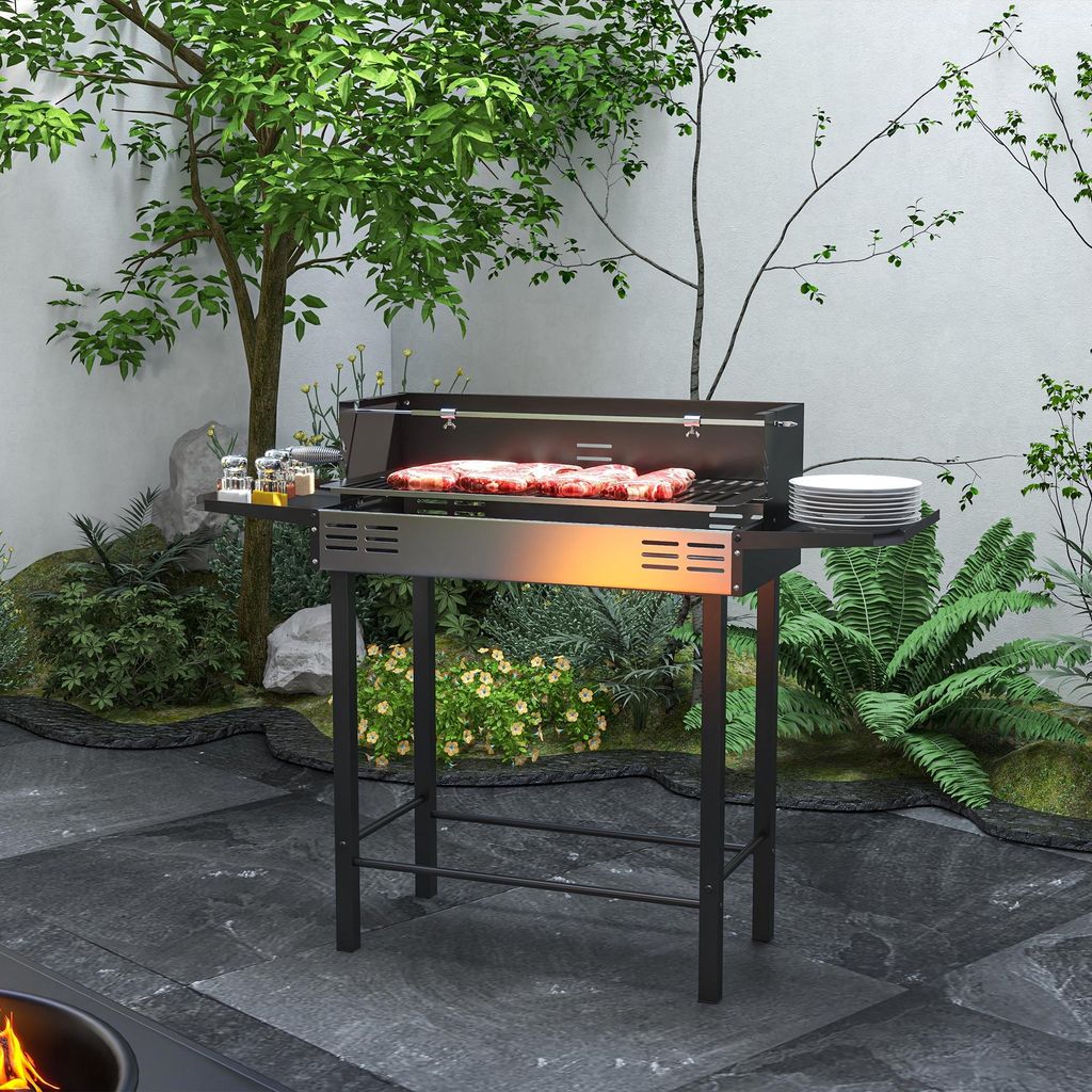 Holzkohlegrill 2-in-1 mit Drehspieß & Grillrost, Produktbild 