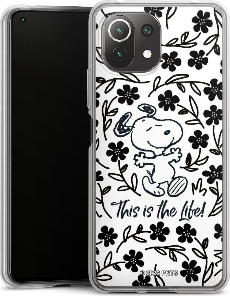 DeinDesign Handyhülle für Xiaomi Mi 11 Lite Silikon Hülle Case Smartphone Schutzhülle Blumen Peanuts Snoopy